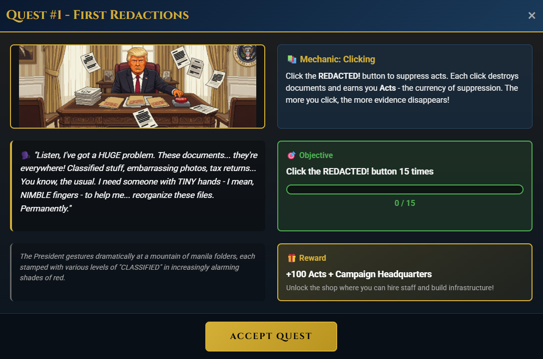 Quest 1 – First Redactions